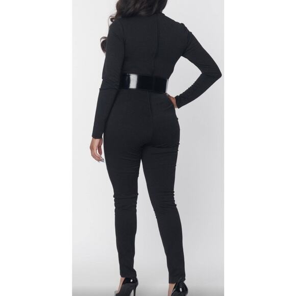 Smak Parlour Unique Vintage Black Mock Neck Jumpsuit 1X NWOT - Picture 3 of 4